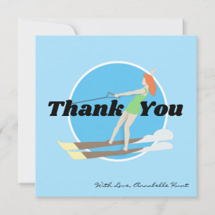 Vintage-style Waterski Card