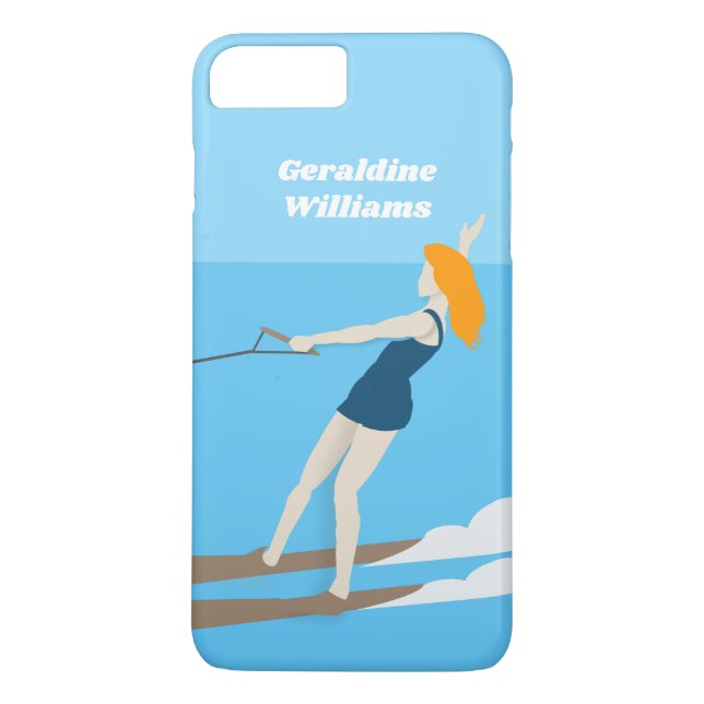 Vintage-style Waterski Case-Mate iPhone Case (Back)