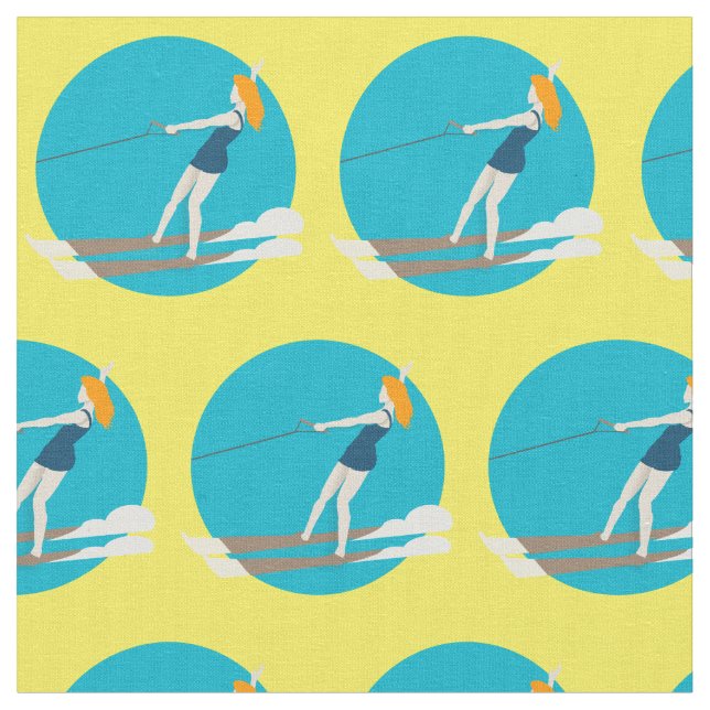 Vintage-style Waterski Fabric (Close Up)