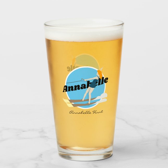 Vintage-style Waterski Glass (Front Filled)