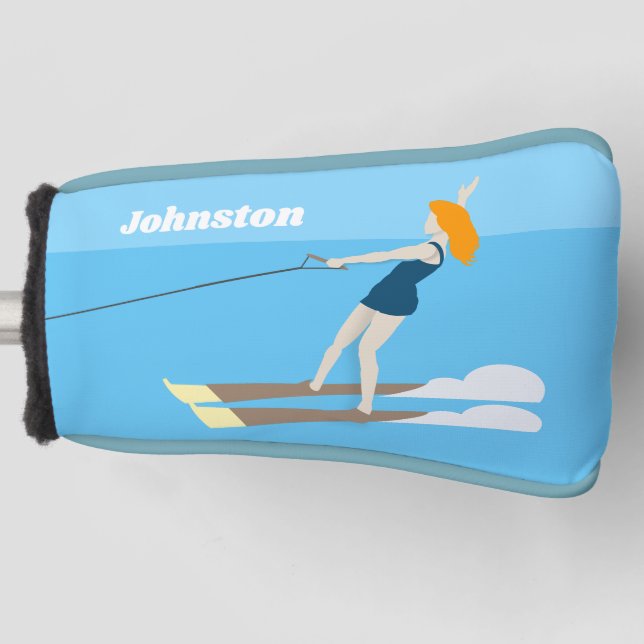 Vintage-style Waterski Golf Head Cover (Front)