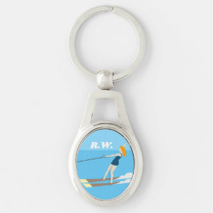 Vintage-style Waterski Key Ring