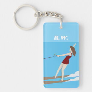 Vintage-style Waterski Key Ring