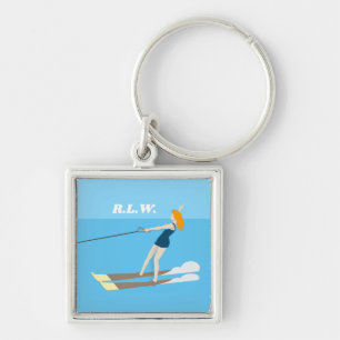 Vintage-style Waterski Key Ring