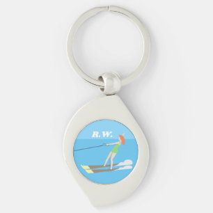 Vintage-style Waterski Key Ring