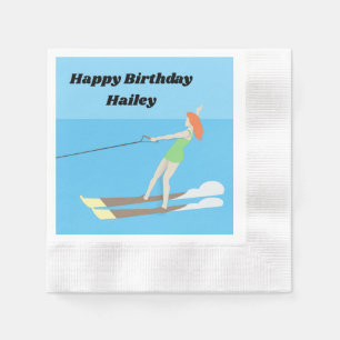 Vintage-style Waterski Napkin