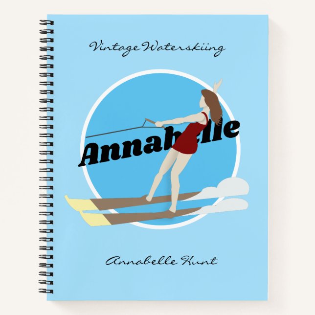 Vintage-style Waterski Notebook (Front)