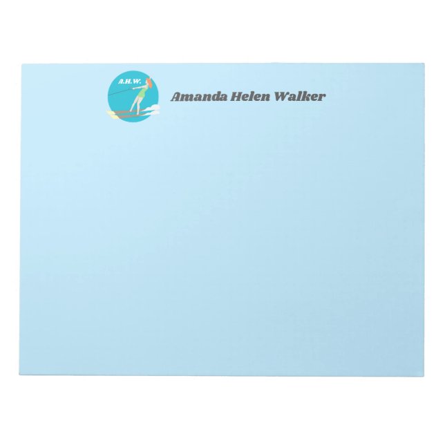 Vintage-style Waterski Notepad (Front)
