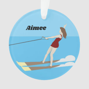 Vintage-style Waterski Ornament
