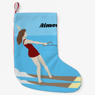 Vintage-style Waterski Small Christmas Stocking
