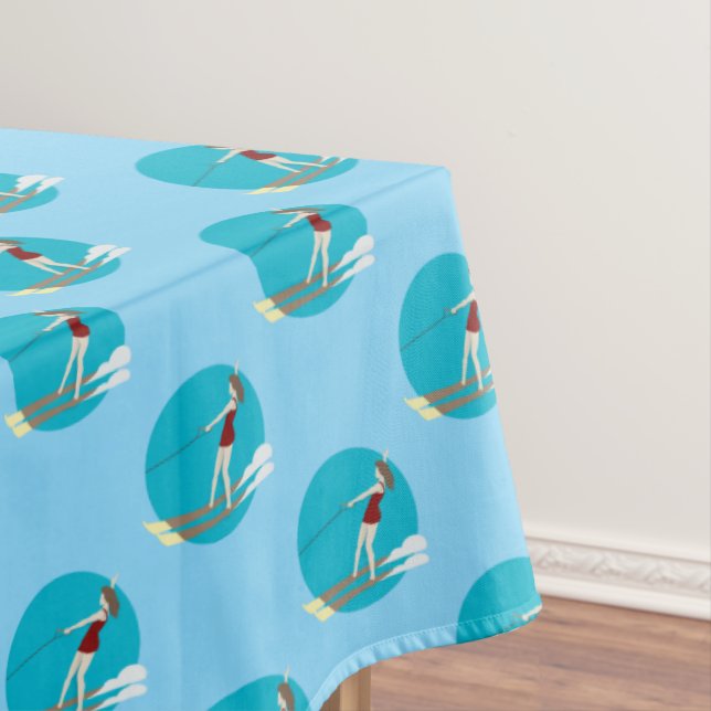 Vintage-style Waterski Tablecloth (In Situ)