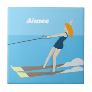 Vintage-style Waterski Tile