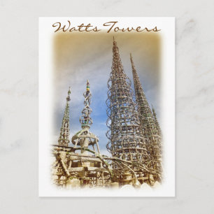 Vintage Style Watts Towers Postcard! Postcard