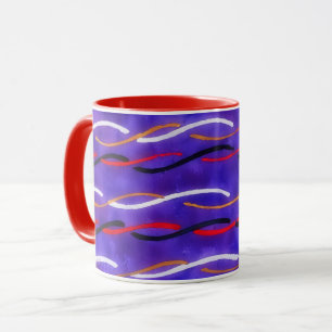 Vintage Style Wave Pattern Art Mug Cup