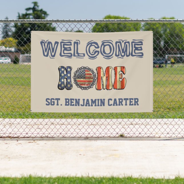  Vintage Style Welcome Home Military Army Marine Banner (Insitu)