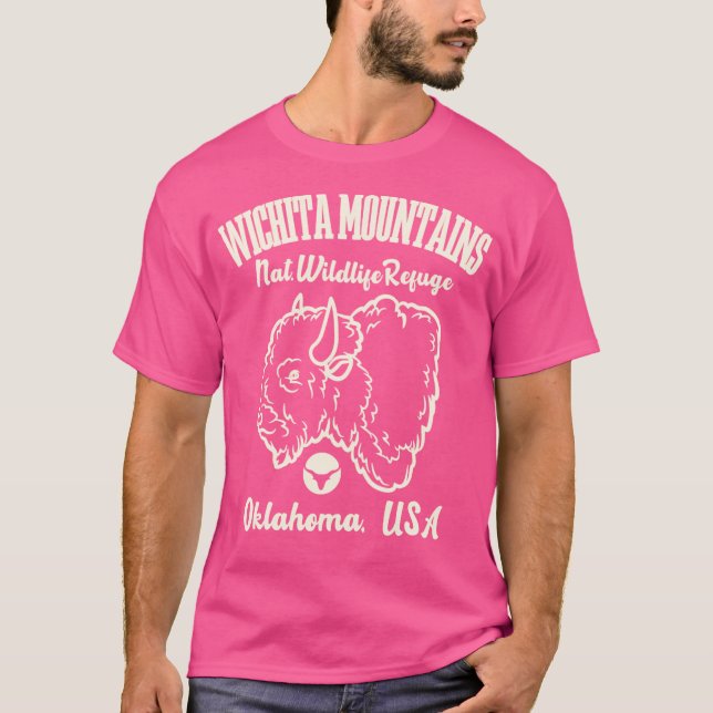 Vintage-Style Wichita Mountains National Wildlife  T-Shirt (Front)