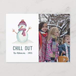 Vintage Style Winter Christmas Family Photo Holiday Postcard