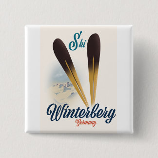 Vintage style Winterberg Germany Ski poster 15 Cm Square Badge