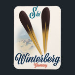 Vintage style Winterberg Germany Ski poster Magnet<br><div class="desc">Winterberg Germany Ski poster in a beautiful old vintage style.</div>