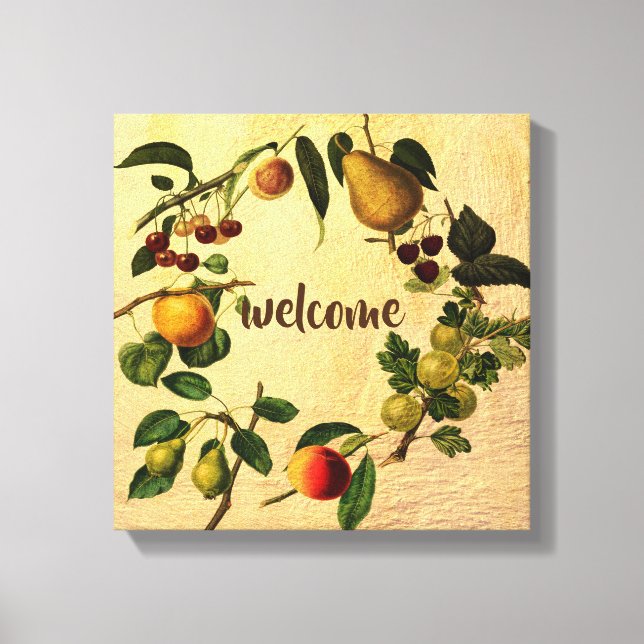 vintage style wrapped canvas fruit design (Front)