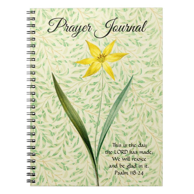 Vintage Style Yellow Flower Prayer Journal (Front)