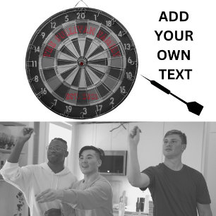 Vintage Style [Your Family Name] Red Dart Board