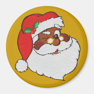 Vintage Styled Black Santa Image Magnet