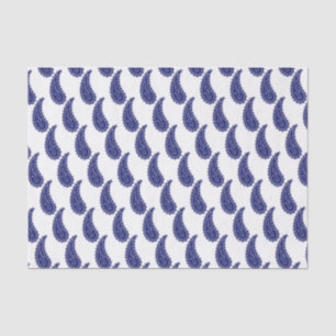 Vintage Stylised Blue White Paisley Tissue Paper