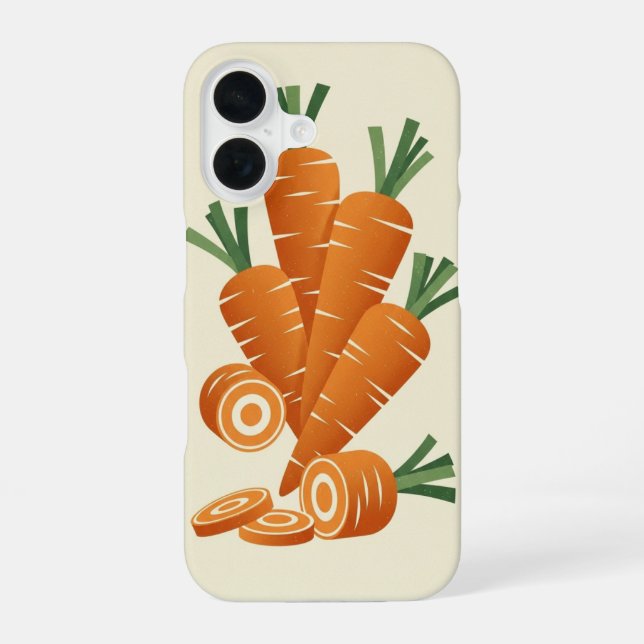 Vintage Stylised Carrots iPhone 16 Case (Back)