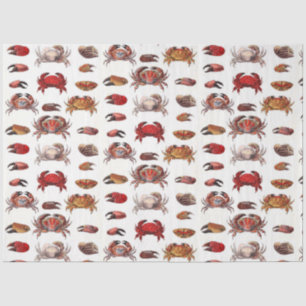 Vintage Stylised Crabs and Crab Claws Tissue Paper