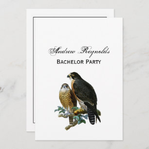 Vintage Stylised Falcons on a Branch Invitation