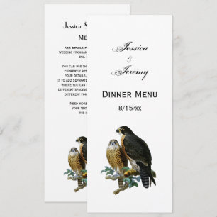 Vintage Stylised Falcons on Branch Invitation