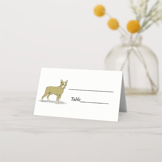 Vintage Stylised French Bulldog C Place Card (Front)