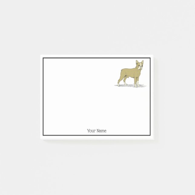 Vintage Stylised French Bulldog C Post-it Notes (Front)