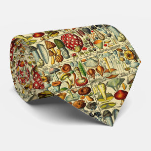 Vintage Stylised Mushrooms Fungi Champagne DIY BG Tie