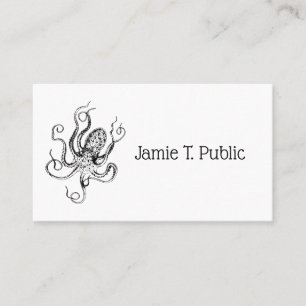 Vintage Stylised Octopus Drawing #1 Business Card