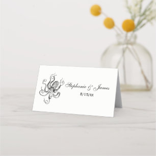 Vintage Stylised Octopus Drawing #1 Place Card