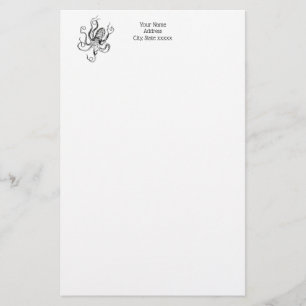 Vintage Stylised Octopus Drawing #1 Stationery