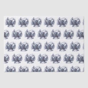 Vintage Stylised Octopus Drawing #3 Blue Tissue Paper