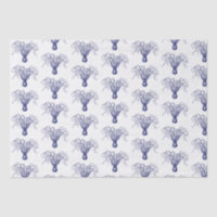 Vintage Stylised Octopus Drawing #8 Blue