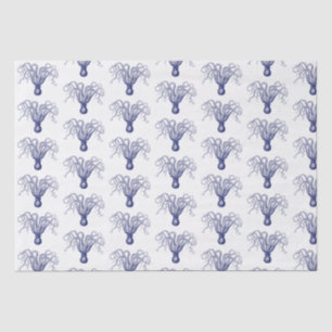 Vintage Stylised Octopus Drawing #8 Blue Tissue Paper