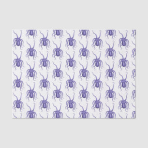 Vintage Stylised Octopus Spread Arms #2 Blue Tissue Paper