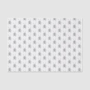 Vintage Stylised Octopus Spread Arms #2 Grey Tissue Paper