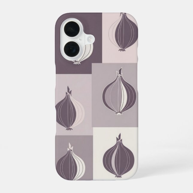 Vintage Stylised Onion Pattern iPhone 16 Case (Back)