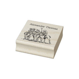 Vintage Stylised Polo Match Drawing #1 Rubber Stamp