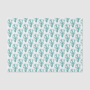 Vintage Stylised Sea Coral #5 Aqua Tissue Paper