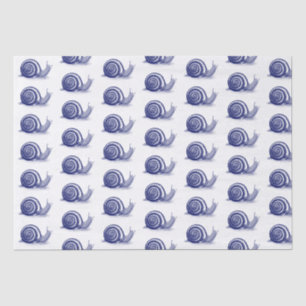 Vintage Stylised Snail Drawing #2 Blue Tissue Paper