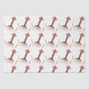 Vintage Stylised Squid Drawing #1 Tissue Paper