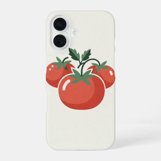 Vintage Stylised Tomatoes iPhone 16 Case (Back)
