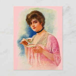Vintage Stylish Lady Tea Party Invitations Invites